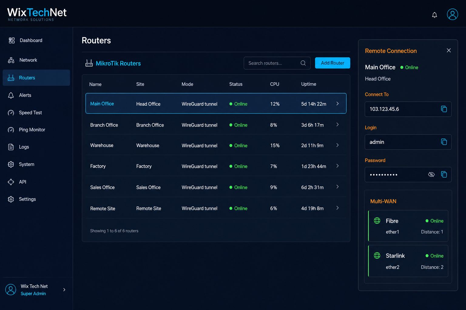 Provision, remote WinBox, multi-WAN